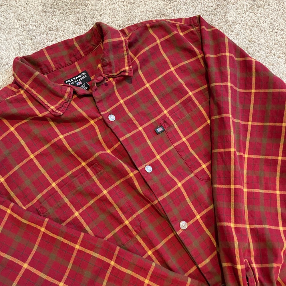**POLO RALPH LAUREN** Vintage Polo Jeans Co. button down SIZE LARGE - Picture 4 of 4